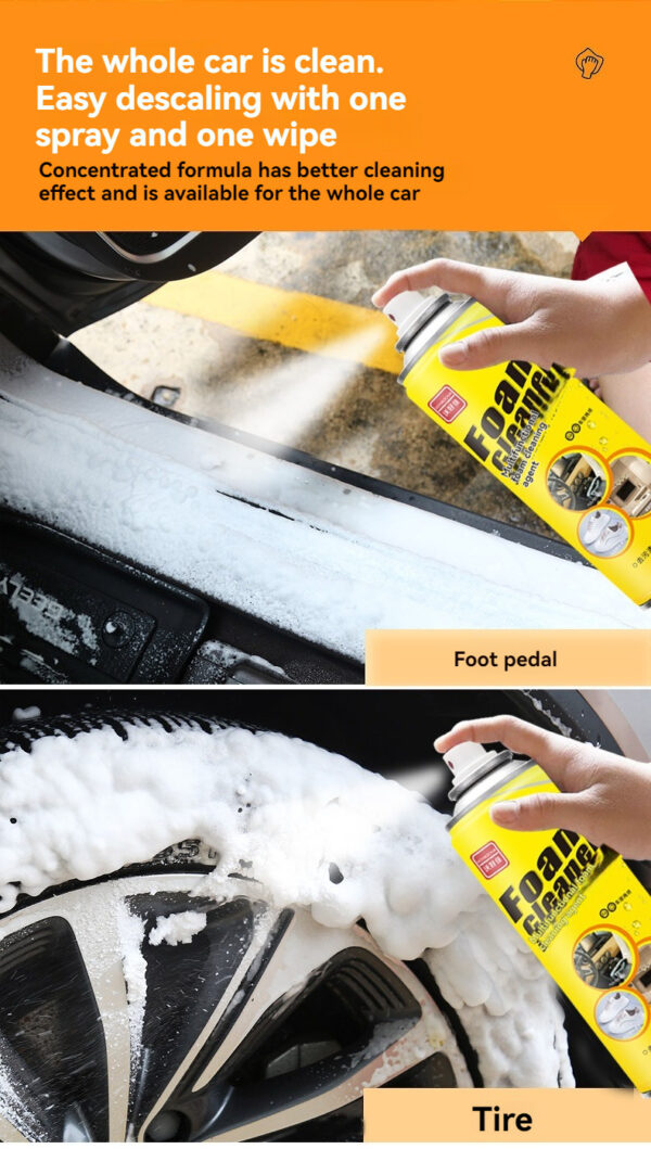 5 bottles of multi-functional foam cleaner for car interiors, efficiently removes stains and easily cleans car interiors - Image 4